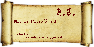Macsa Bocsárd névjegykártya